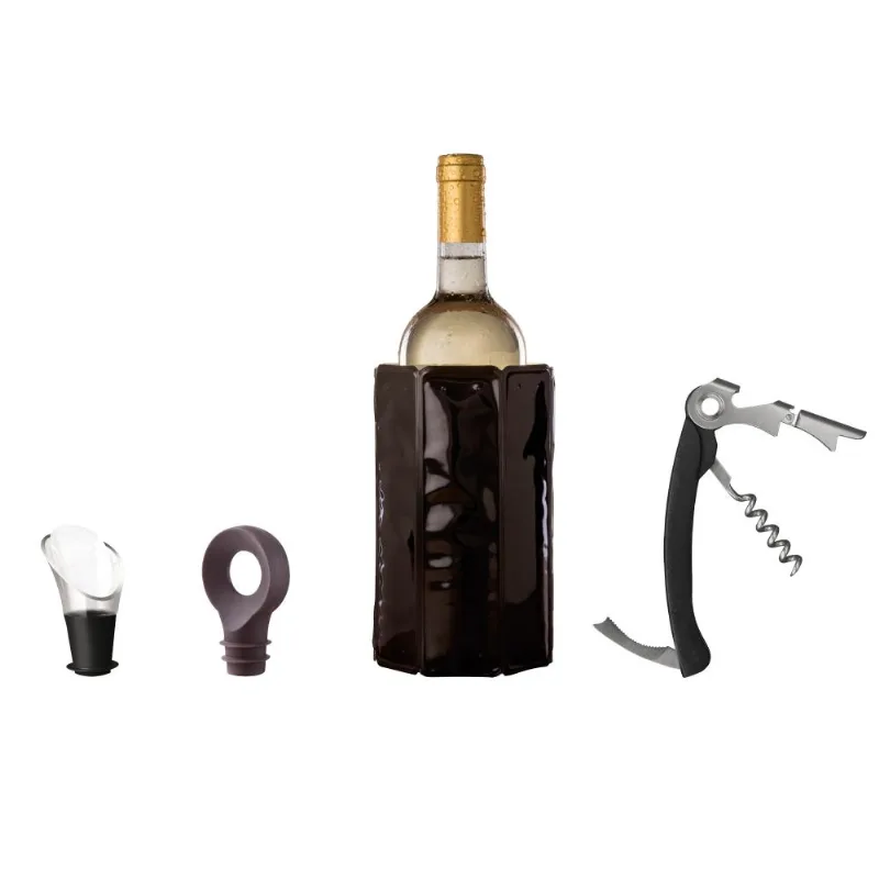 Jogo para vinho com 4 acessorios em ABS