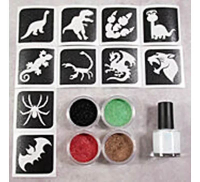 Sparkling Powder o Polvos Brillantes Dino 4x5 ml + Fix Gel Sin talla