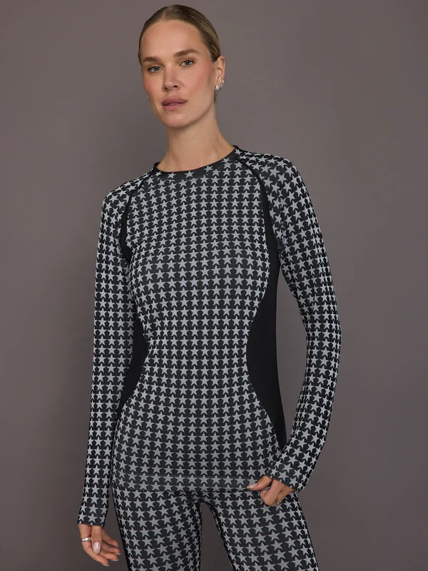 Starlet Baselayer Long Sleeve - Black/White Star Black /White Star / S-M