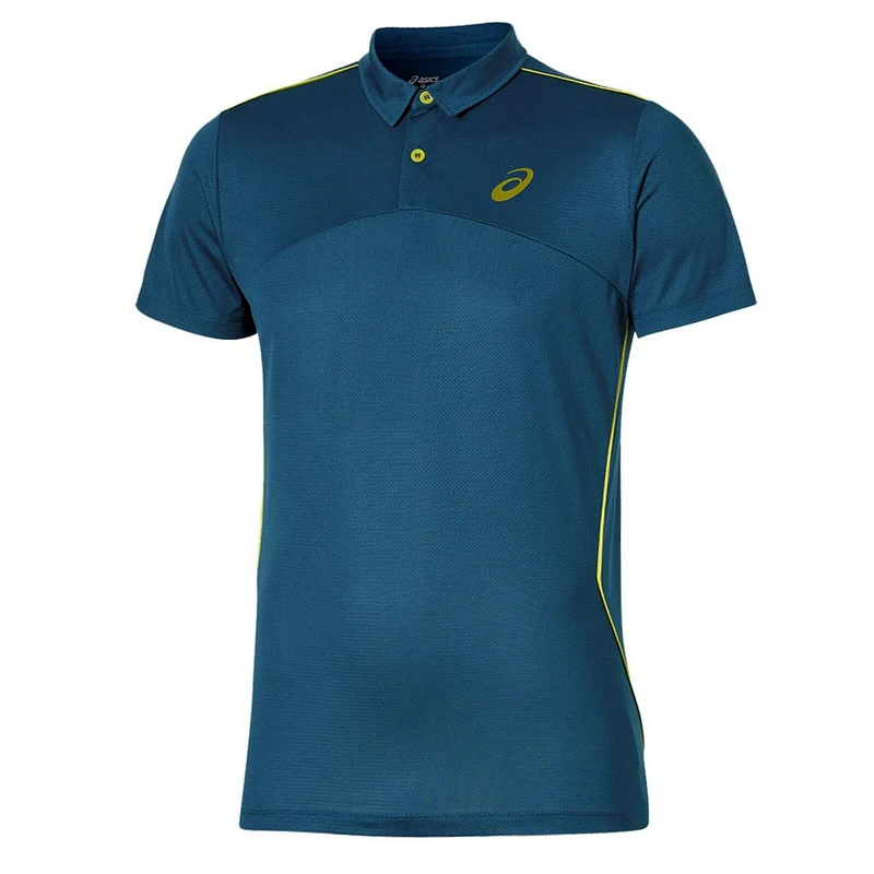 Asics Player Mens Teal Tennis Polo Shirt XXL
