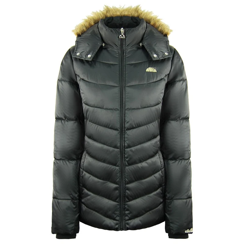Ellesse Womens Black Hooded Coat L