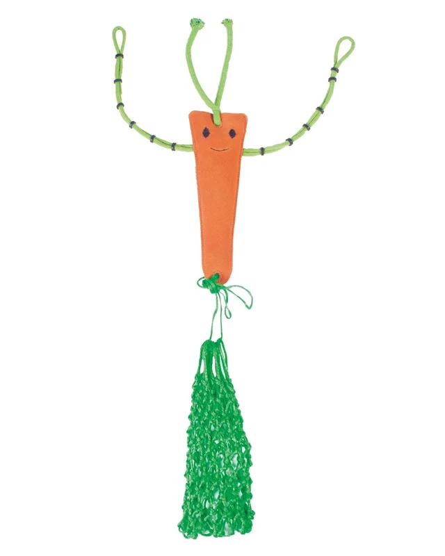 QHP Carrot Horse Toy with Hay Net Orange/Green / One Size