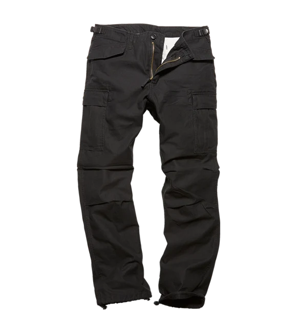 Vintage Industries M65 heavy satin hlače, crne M
