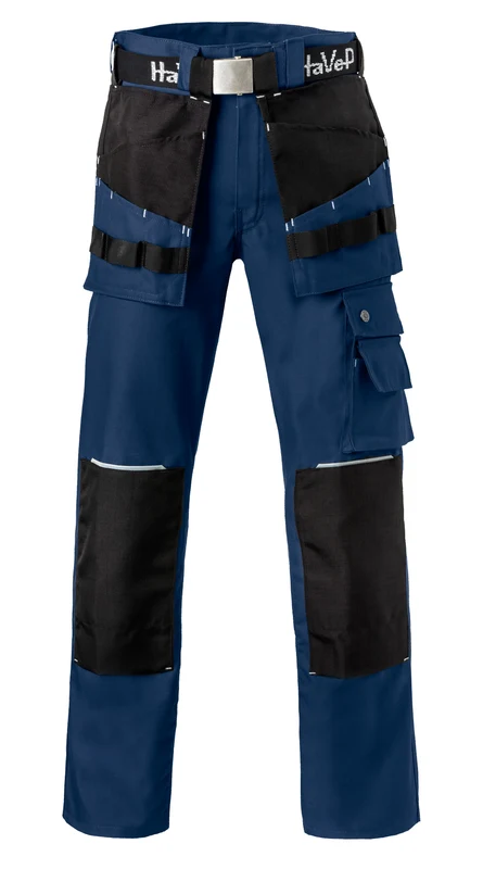 Work Trousers Kneepocket HAVEP® Basic indigo blue/black/silver grey / 70
