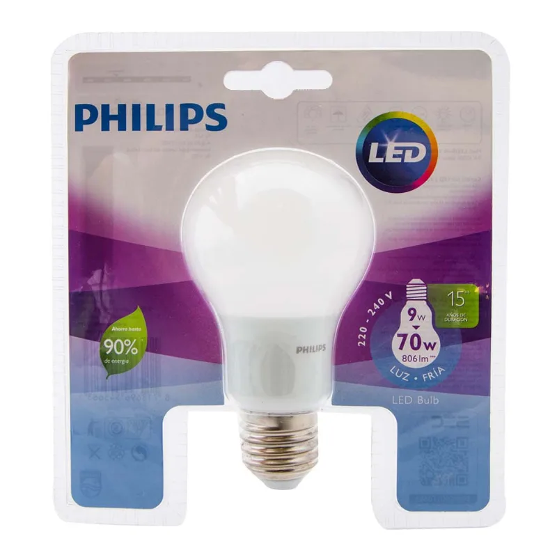 Lámpara Philips Ledbulb 9-70w Fria Lámpara Led Fría Philips 9-70 W