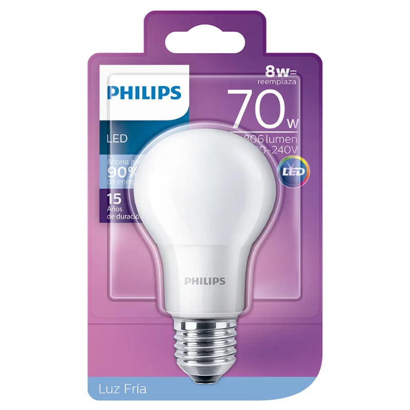 Philips Ledbulb 8-70w E27 Fria En Blister