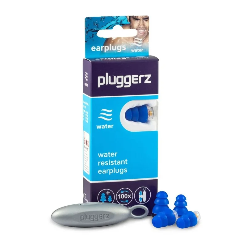 Pluggerz, Water, 4 pcs, Adults & Kids, Swimming Earplugs, Earplugs, 4 pcs