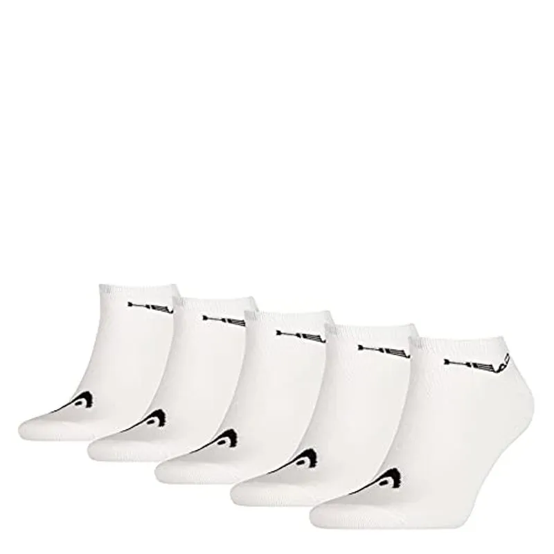 5 Pares Unisex Head Sneaker Sport Socks White 6-8 (39-42)