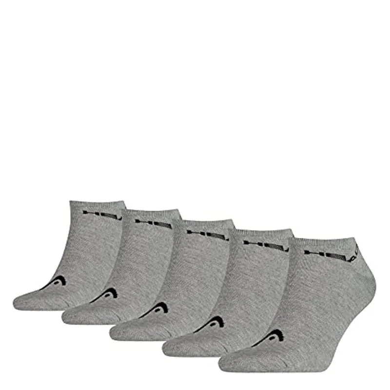 5 Pares Unisex Head Sneaker Sport Socks Grey 9-11 (43-46)