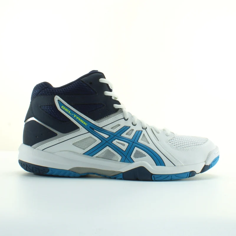 Asics Gel-Task White Blue Synthetic Mens Lace Up Trainers B506Y 0143 10.5