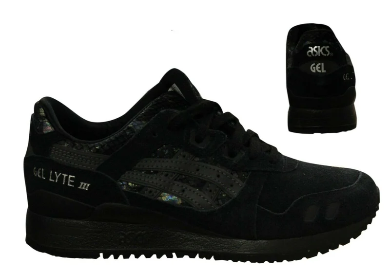 Asics Gel-Lyte III Lace Up Womens Trainers Running Black HN6K5 9090 B33B 5.5
