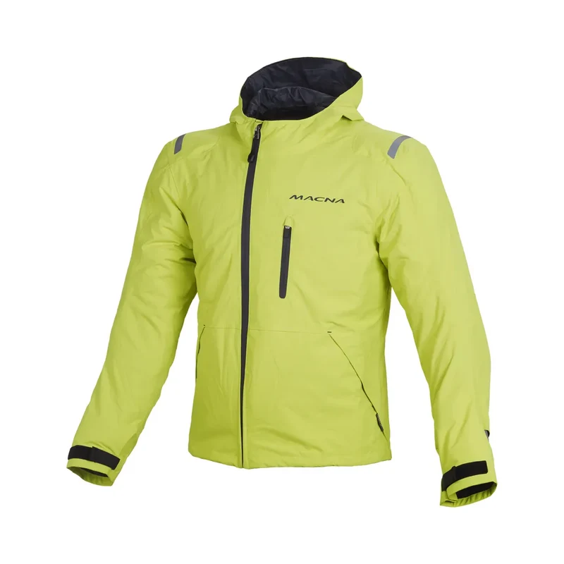 MACNA REFUGE Impermeable Hombre Moto Textil Chaqueta 2XL / Amarilla Neón Gris