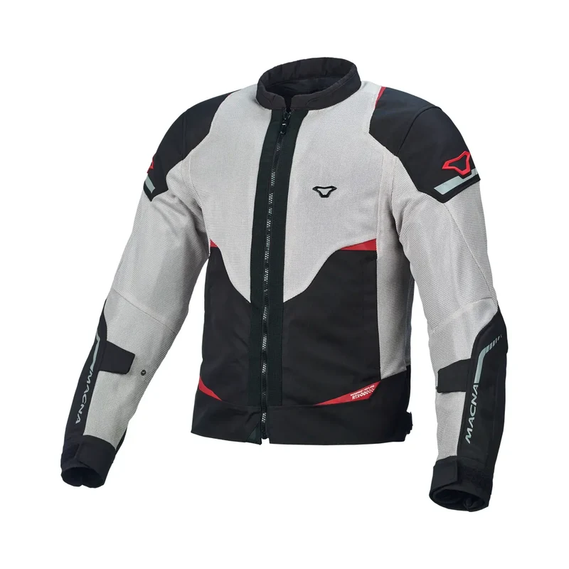 Macna Hurracage hombre Chaqueta aventura malla Gris Claro Negro Rojo XS