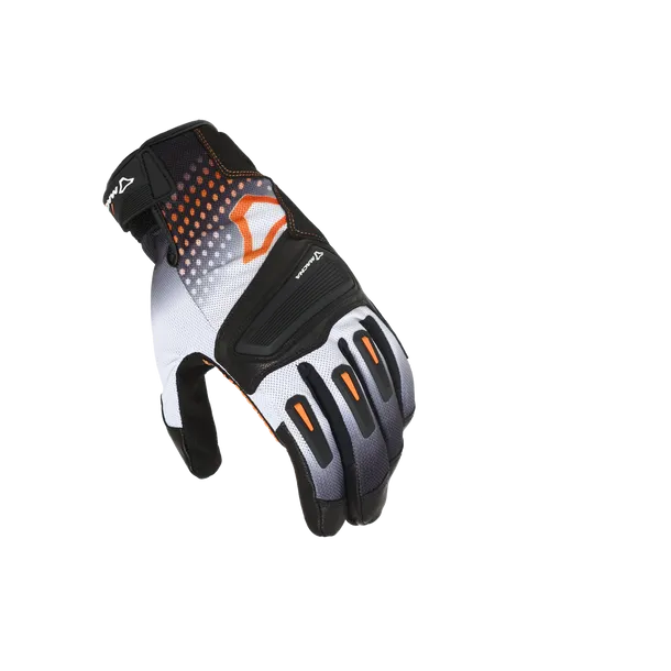 MACNA JUGO MOTOCICLETA COURO ESPORTES LUVAS PRETAS BRANCAS LARANJA XL