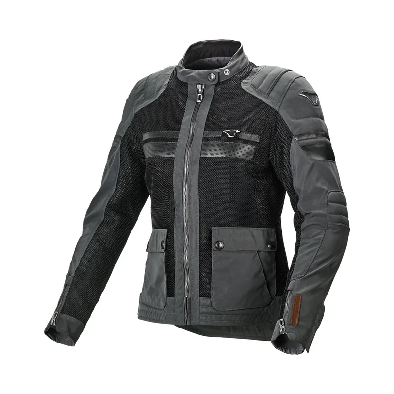 Macna Fluent Night Eye mujer Chaqueta textil Gris Negro XS / Gris Negro