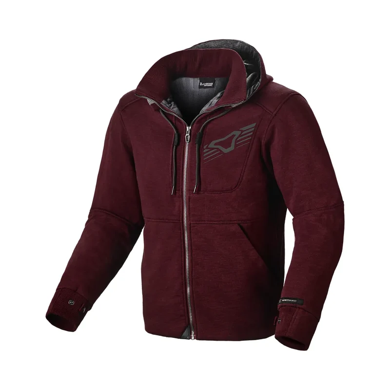 MACNA DISTRICT Hombre Moto Textil Capucha Chaqueta Rojo L / Rojo