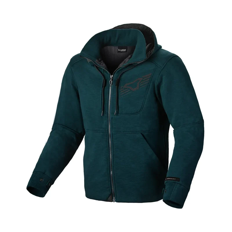 MACNA DISTRICT Hombre Moto Capucha Chaqueta Azul Petróleo M / Azul Petróleo