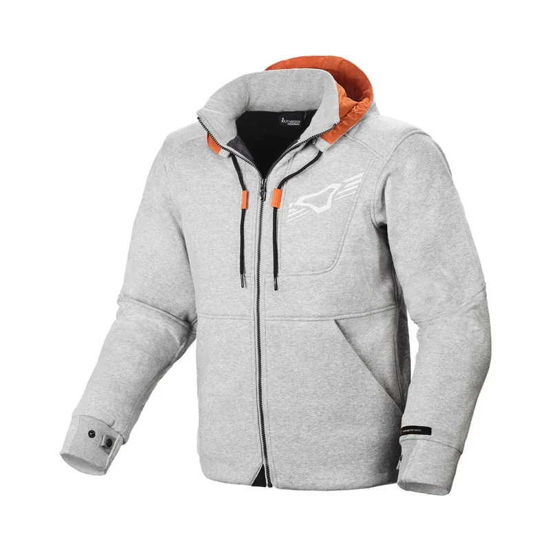 MACNA DISTRICT Hombre Moto Textil Capucha Chaqueta Gris claro 3XL / Gris claro
