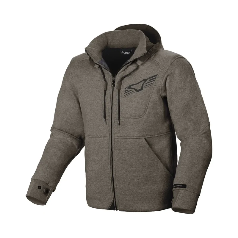 MACNA DISTRICT Hombre Moto Textil Capucha Chaqueta L / Gris Oscuro