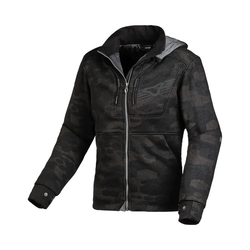 MACNA DISTRICT Mujer Textil Moto Capucha Chaqueta S / Camuflaje Negro Gris