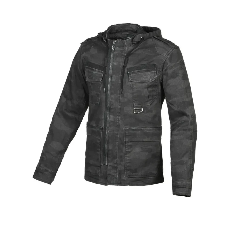 MACNA COMBAT SUDADERA CAPUCHA MOTO CREMALLERA HOMBRES GRIS 4XL