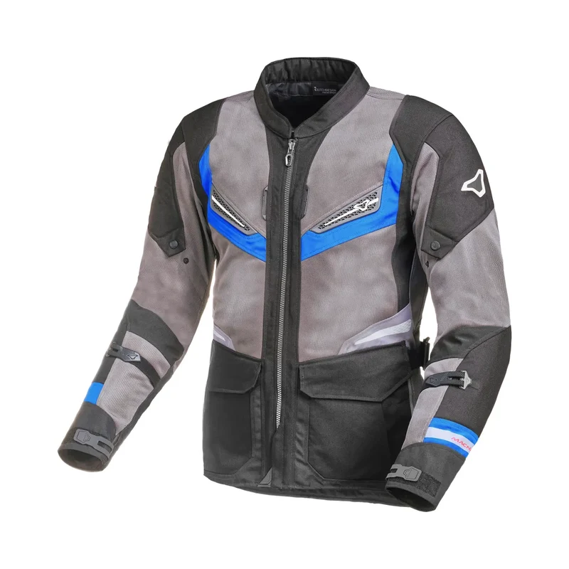 Macna Aerocon hombre Chaqueta impermeable textil M / Negro Gris Oscuro Azul