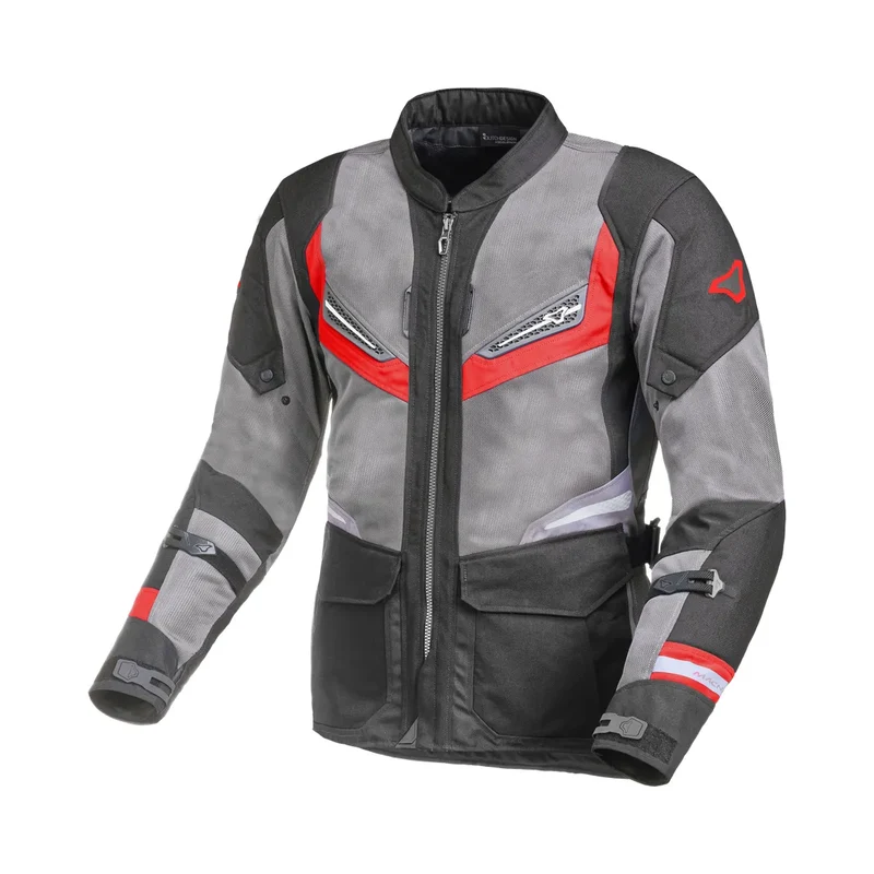 Macna Aerocon hombre Chaqueta moto Negro Gris Oscuro Rojo 3XL / Negro Gris Oscuro Rojo