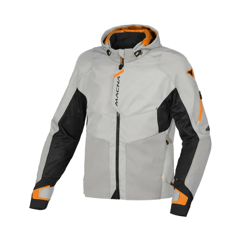 Macna Beacon hombre Chaqueta textil impermeable Gris Negro Naranja L / Gris Negro Naranja