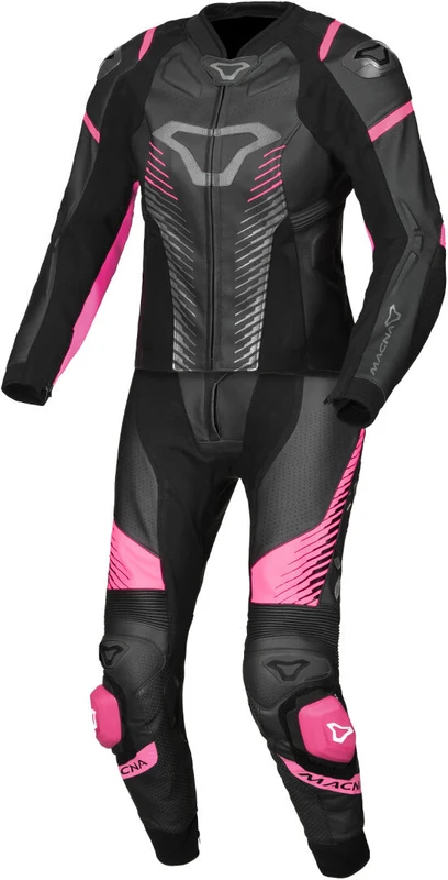 MACNA TRONNIQ 2 PC Moto Senhora Perforado Couro Fatos Preto Rossa 38 / NEGRO ROJO