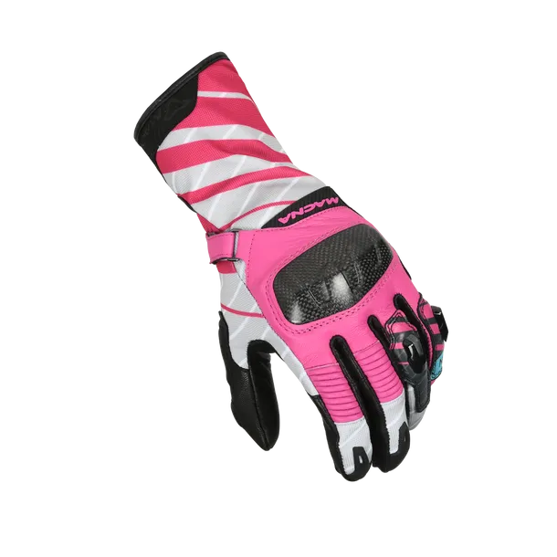 MACNA KROWN MULHER MOTOCICLETA COURO LUVAS ROSA CINZA XS