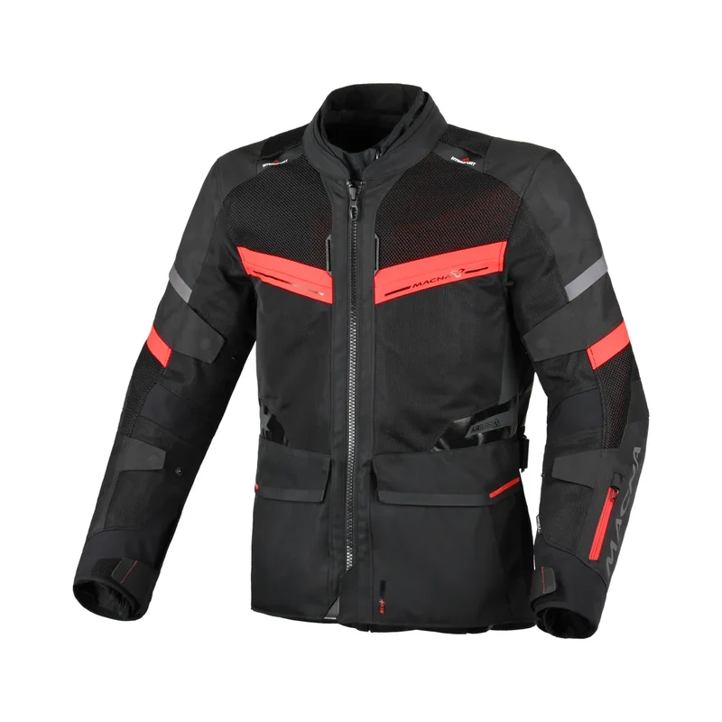 Macna Captane hombre Chaqueta carreras aventura Negro Rojo 2XL / Negro Rojo