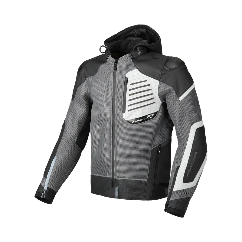 Macna Risant hombre Chaqueta textil cuero carreras Gris Preto 48 / Gris negro