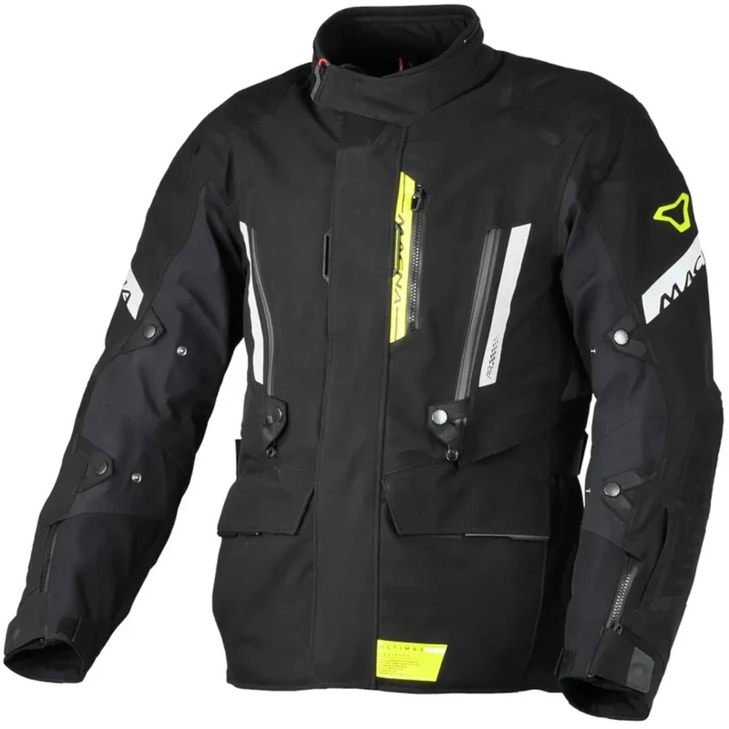 Macna Ultimax chaqueta textil impermeable Negro amarelo Fluo 3XL / Negro Amarillo Fluo