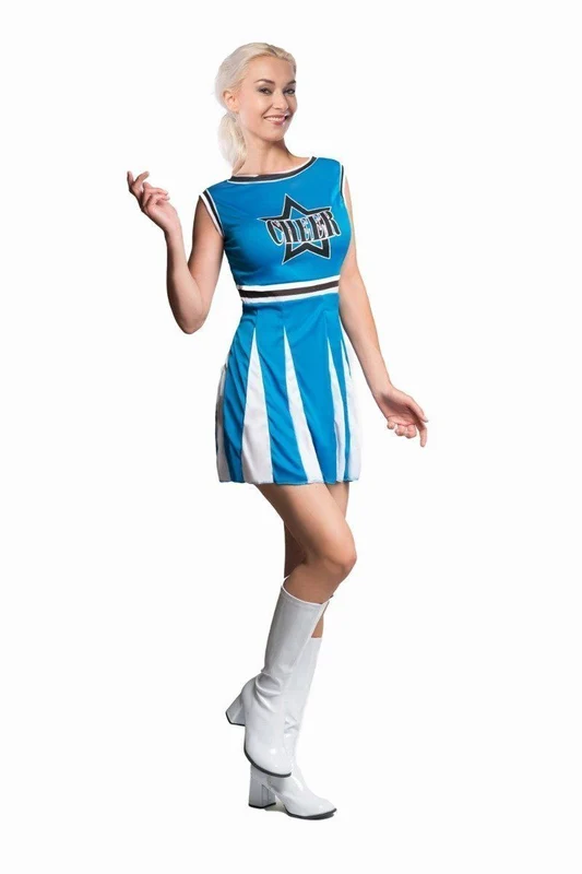 Cheerleader-Outfit Blau-Weiß für Damen L/40