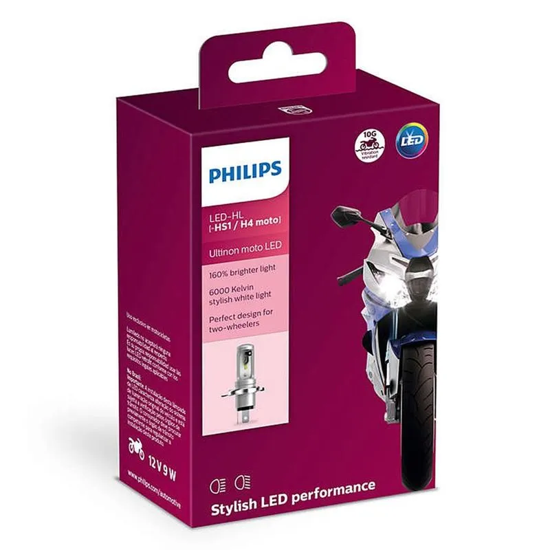Lâmpada LED H4 HS1 Moto Philips Ultinon LED 11458UMWX1