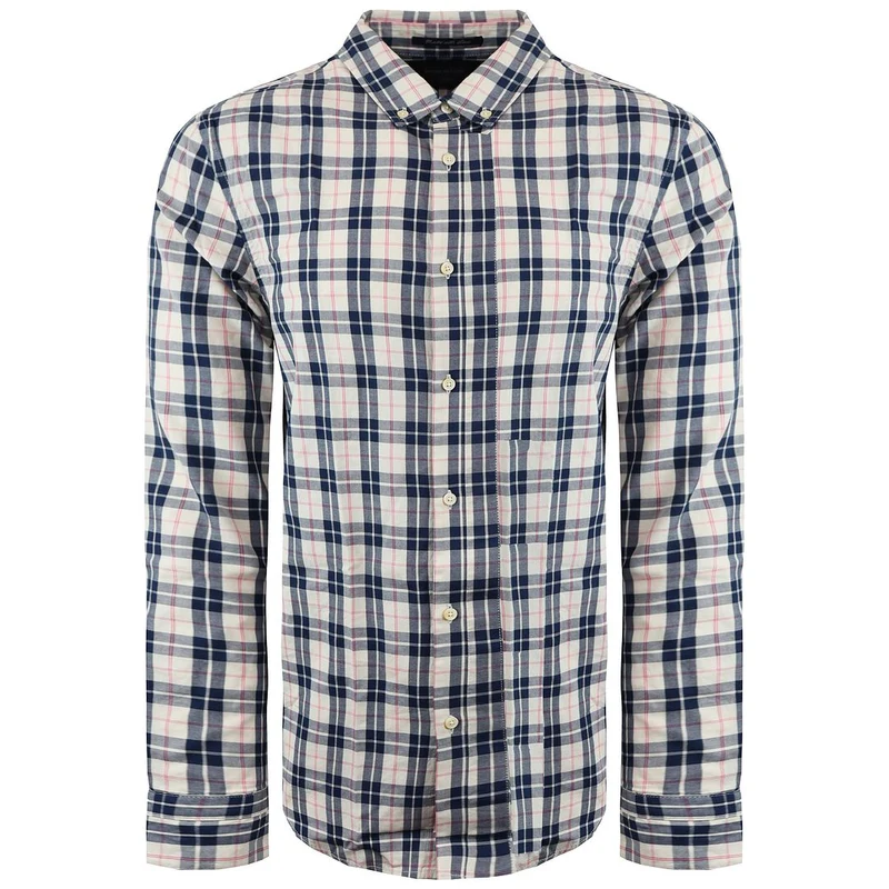 Scotch & Soda Regular Fit Mens Light Pink/Navy Shirt M
