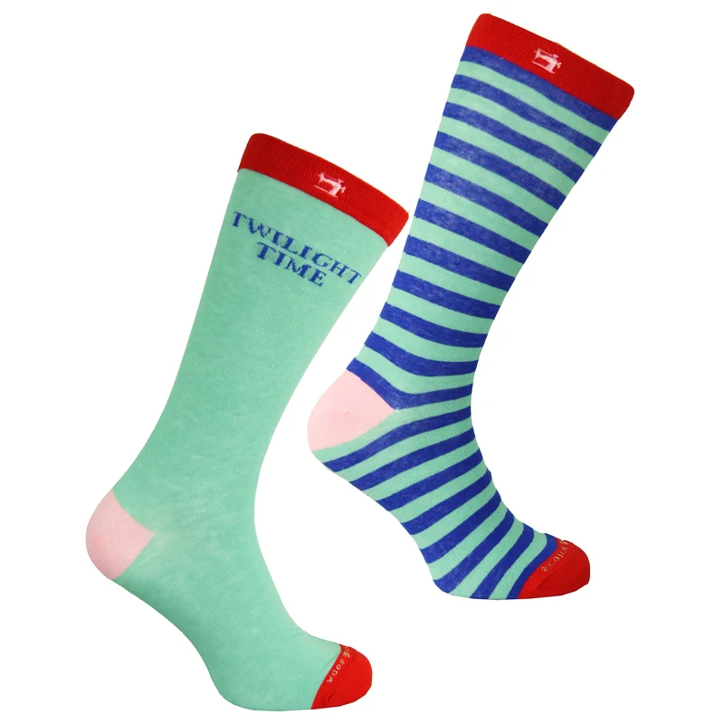 Scotch & Soda 2-Pack Mens Green/Blue Printed Socks 39/42