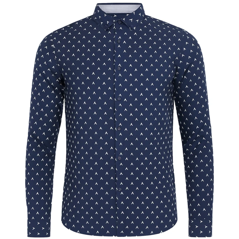 Scotch & Soda Printed Mens Navy Shirt S