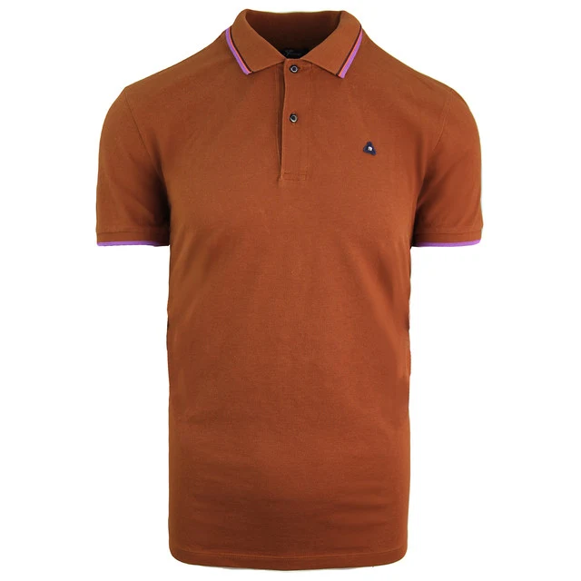 Scotch & Soda Plain Mens Brown Polo Shirt L