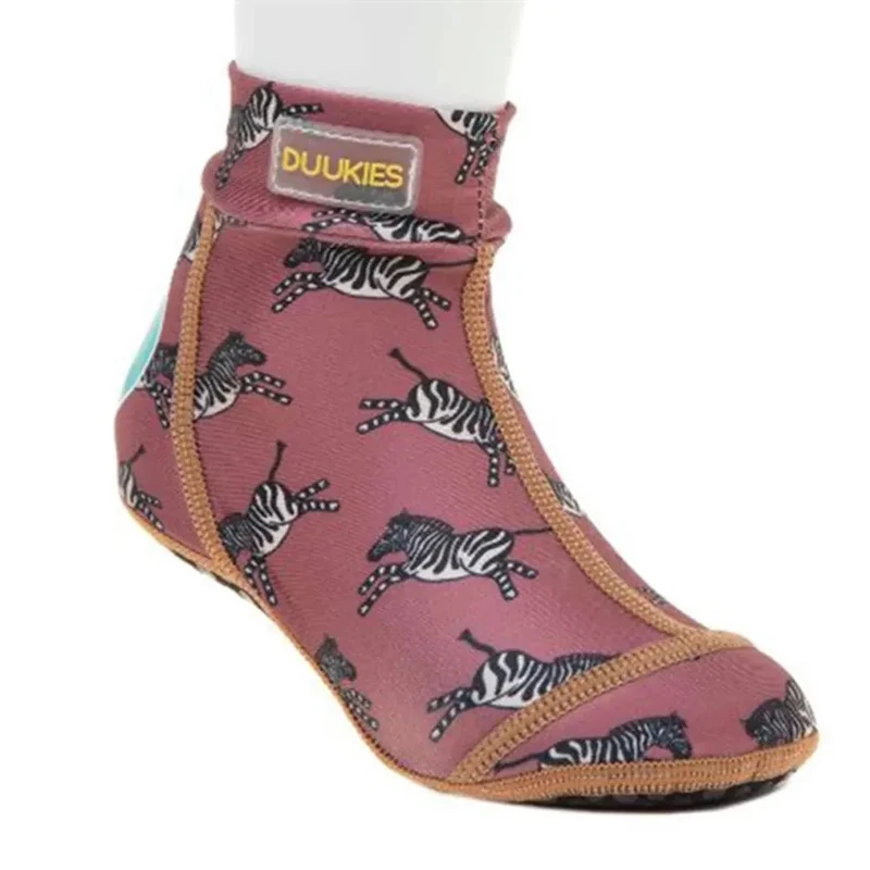 Duukies - Badesokker / Badesko Zebra Mørk Rosa 29