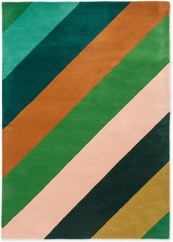 Brink and Campman Sherbet Stripe Emerald/Amber Area Rug by Harlequin x Sophie Robinson 5' 7'' X 7' 10'' Rectangle
