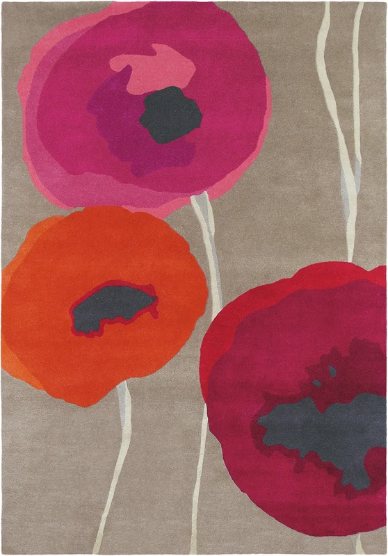 Brink and Campman Poppies Red/Orange Area Rug by Sanderson 6' 7'' X 9' 2'' Rectangle
