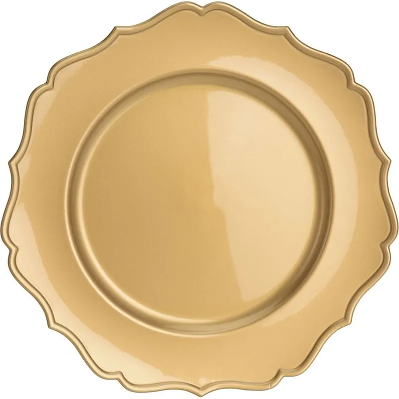 Sousplat Rococo em Polipropileno - ø 32,5 cm - Dourado