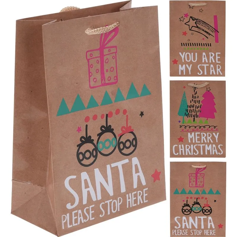 Sacola de Natal para Presente Pequena em Papel - 16 cm x 11,5 cm x 1,5 cm - Sortido