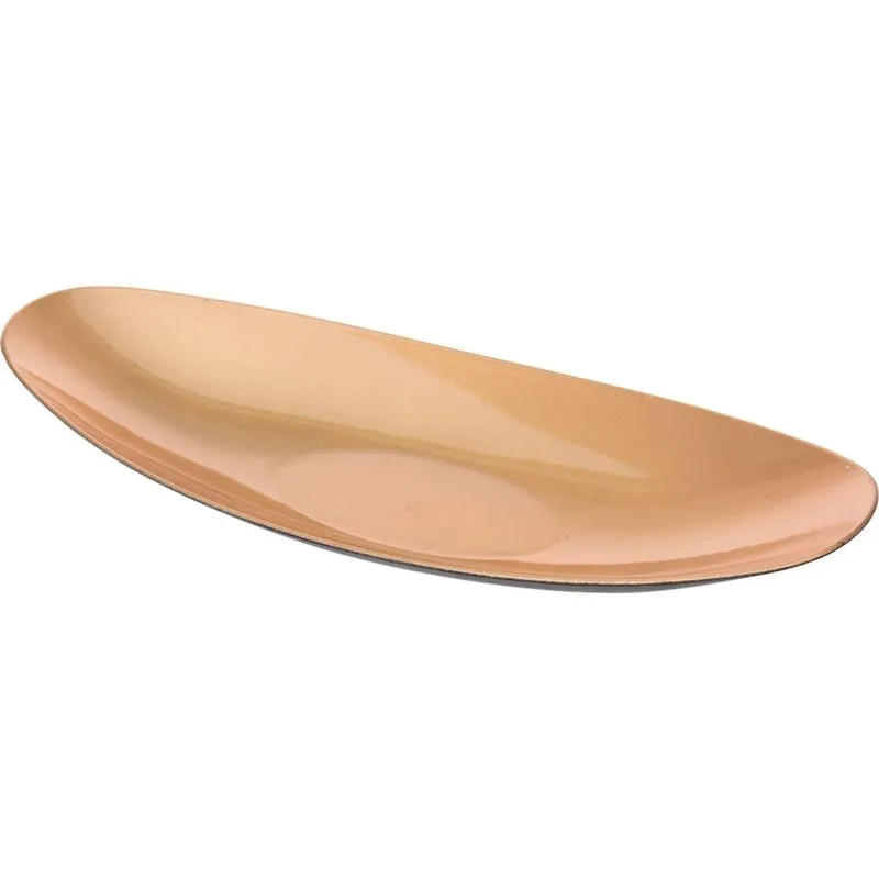 Travessa Oval em Polipropileno - 6 cm x 16,7 cm x 41 cm - Dourado