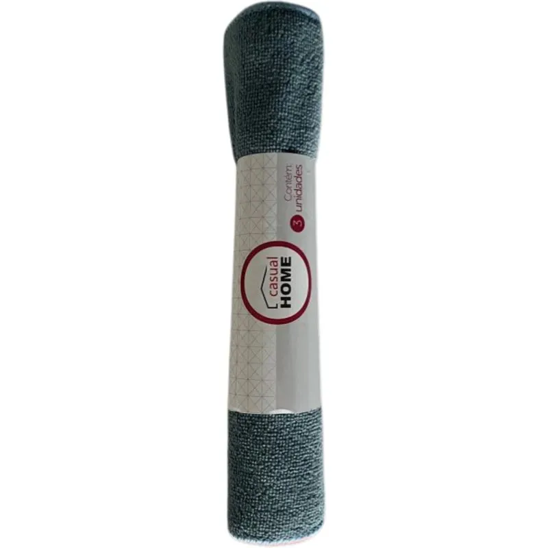 Conjunto Pano de Microfibra Casual Home 30x30cm 3 Unidades