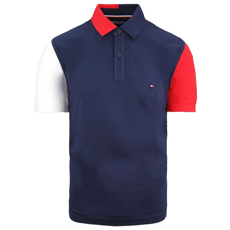 Tommy Hilfiger Colorblock Mens Polo Shirt L