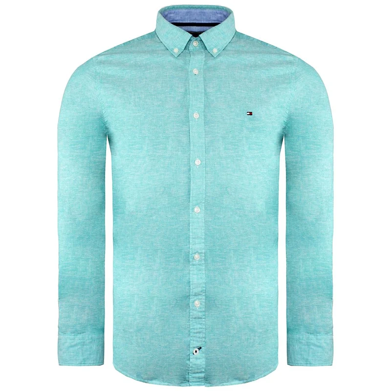Tommy Hilfiger Plain Mens Blue Oxford Shirt M