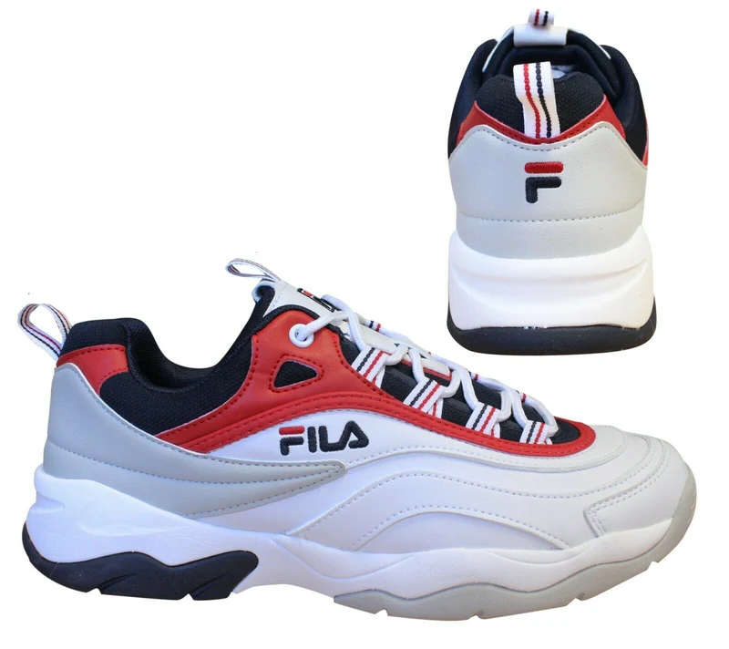 Fila Ray Cb Low Mens White/Navy Trainers 6