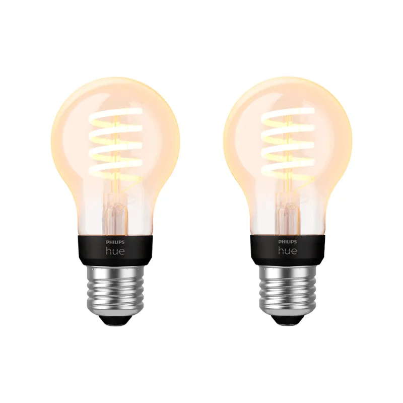 Lampara Led Filamento Philips Hue E27 A60 Cálida/Fría x2 Uni